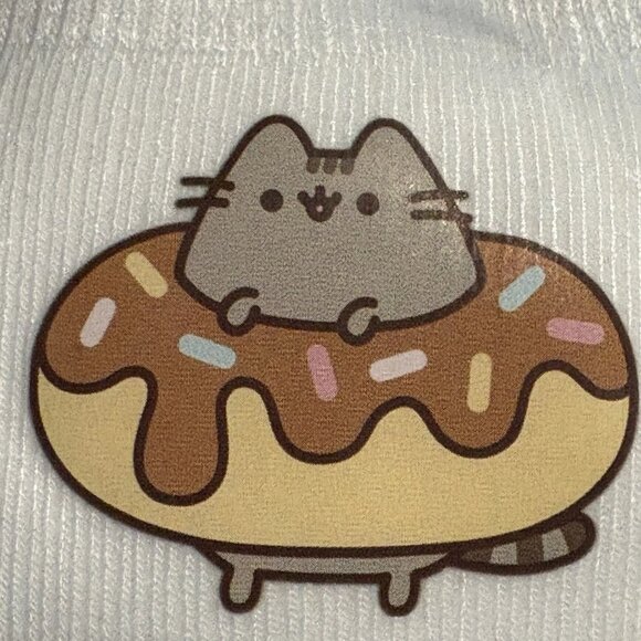 Kitty Cat Girl's Women's Teen's Crew Socks  Donut   Stocking Stuffer - Picture 1 of 4